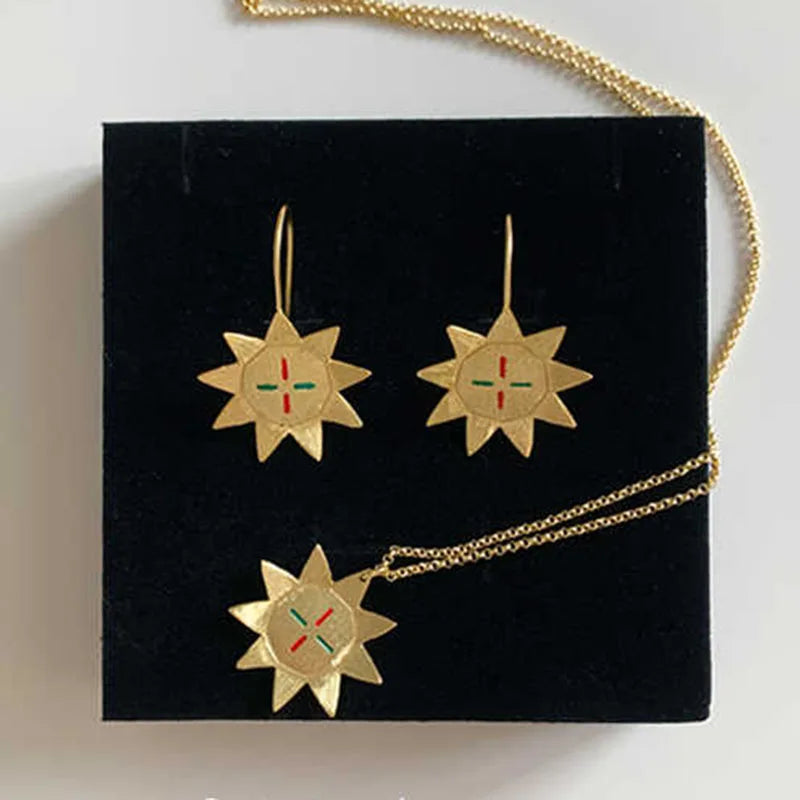 Sunflower Gold Drop Earrings