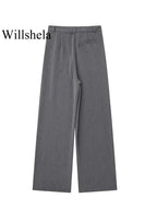 High Waist Straight Casual Pants
