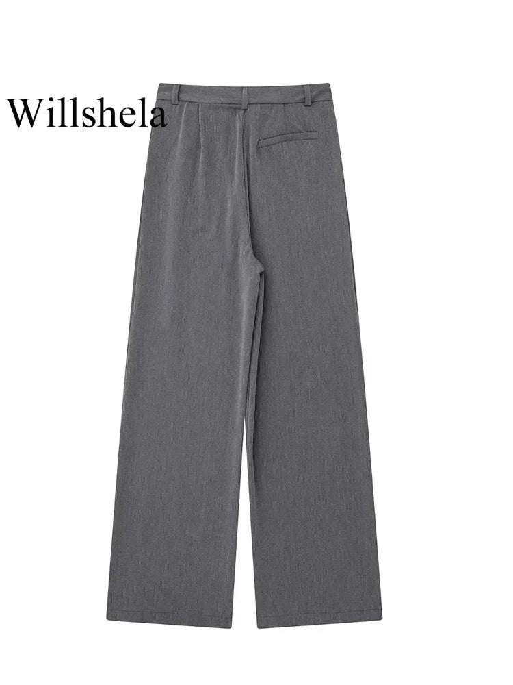 High Waist Straight Casual Pants