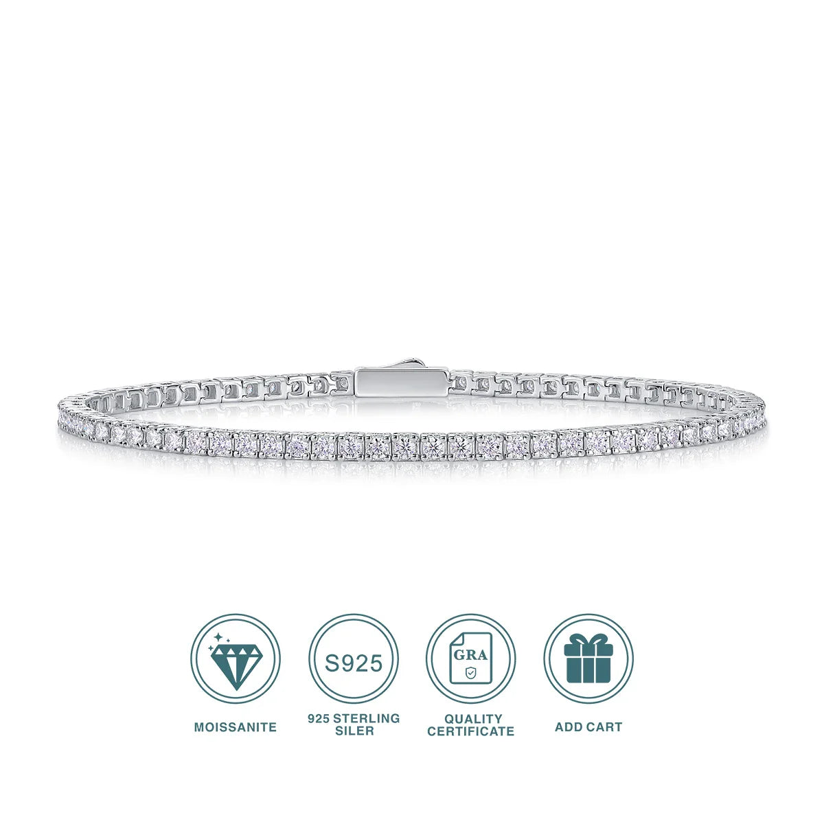 Elegant Moissanite Tennis Bracelet