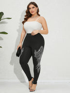 Rhinestone Angel-Wing Skinny Leggings