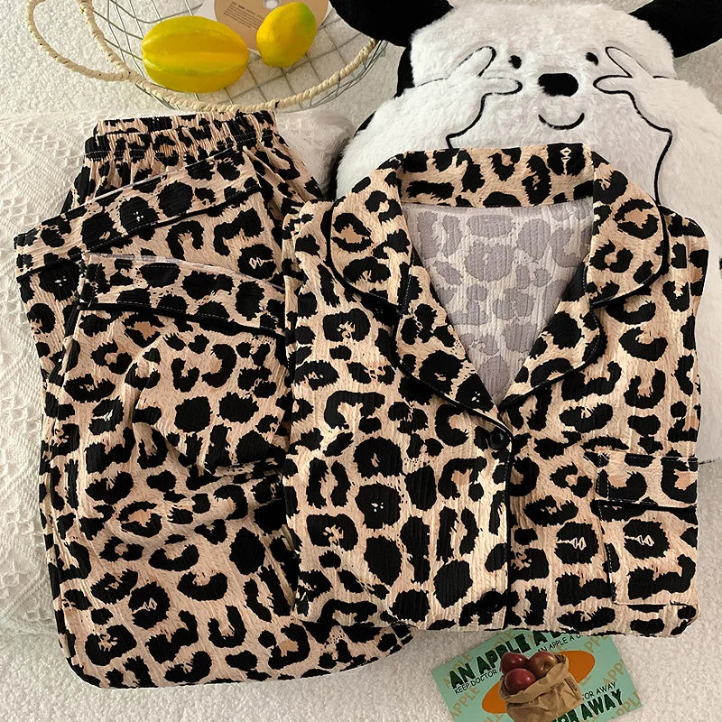 Bold Leopard Print Classic Pajama Set