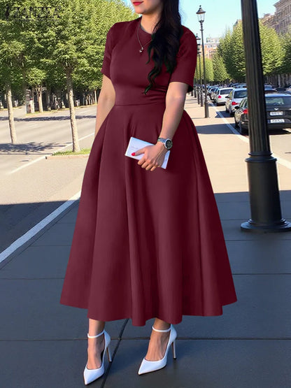 Elegant Satin Midi Dress