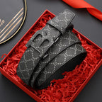 Luxury leather B buckle belt