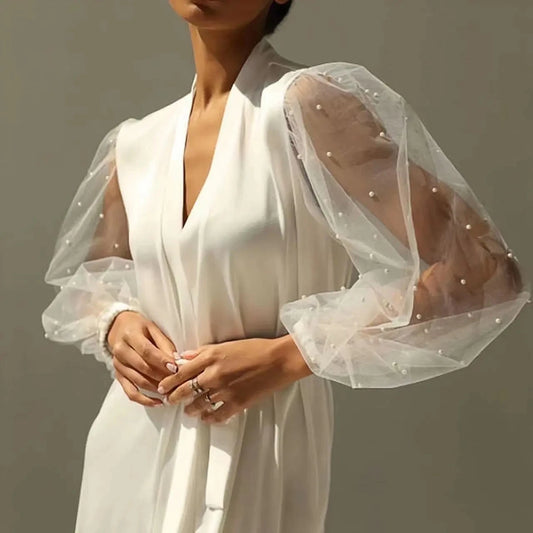 Pearl Tulle Bridal Robe