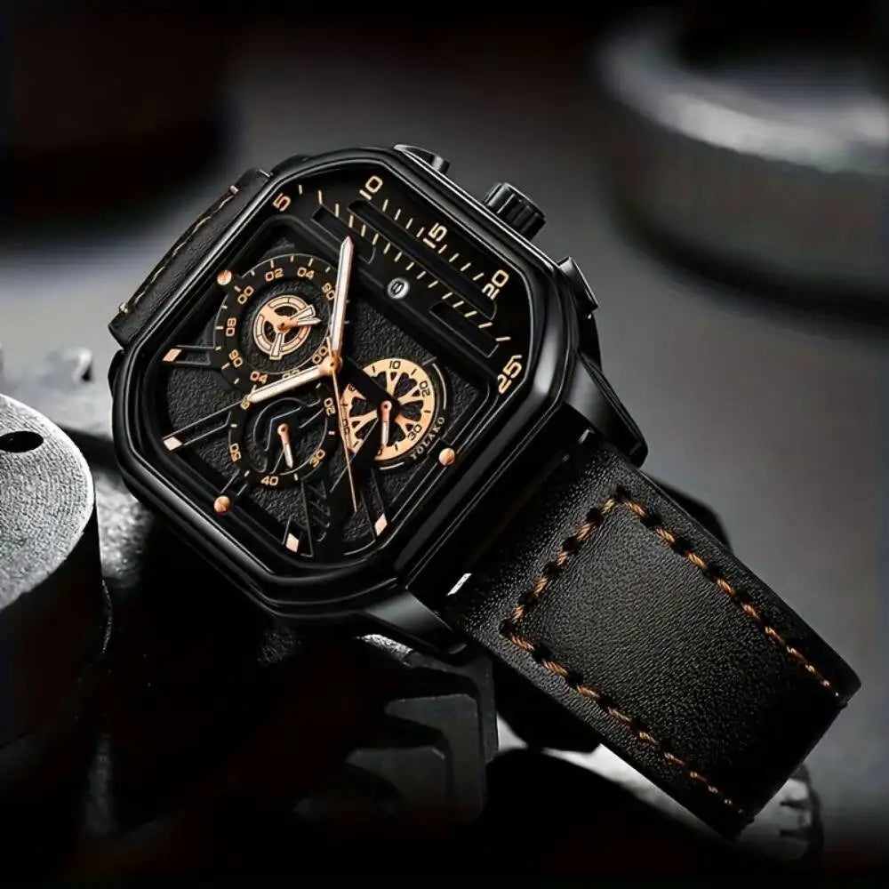 Yolako Square Leather Quartz Watch