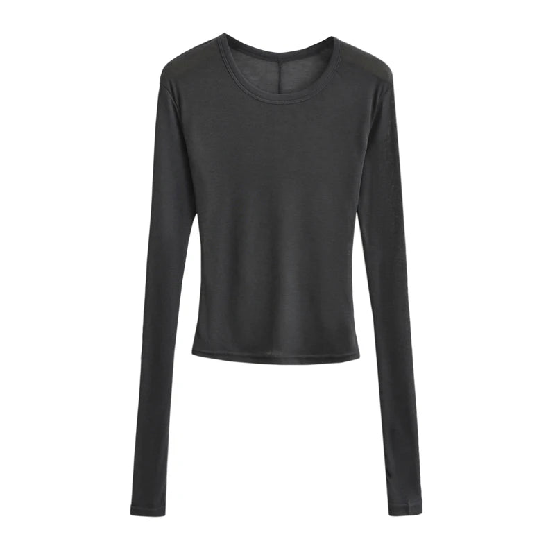 Broadcloth Solid Crew Neck True-To-Size Fit Top