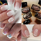 Gradient White Press Nails