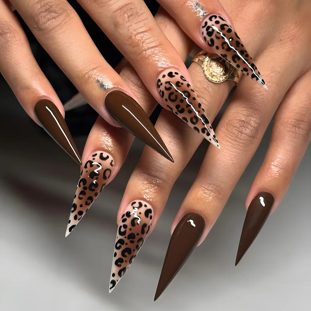 Brown Leopard Print Pattern False