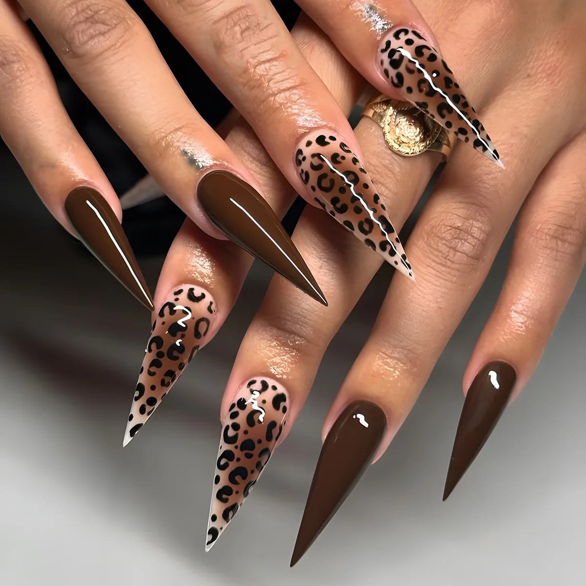 Brown Leopard Print Pattern False