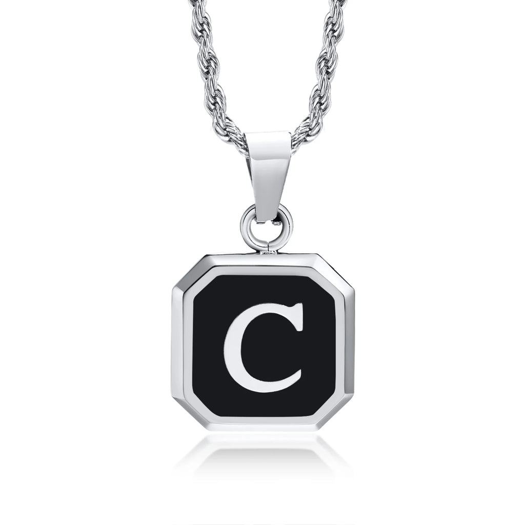 Initials Letter Pendant Necklace