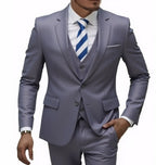 Three-Piece Solid Two-Button Suit Set