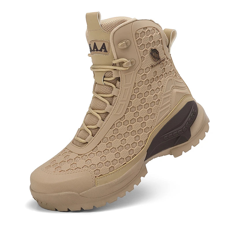 Orange Leather Motorcycle Combat Boots
