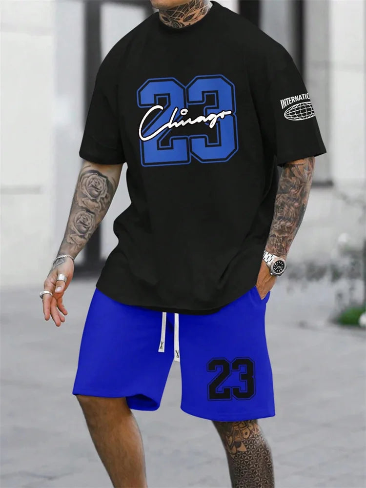 Digital Print Crewneck Tracksuit Set