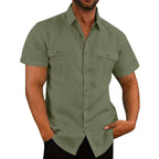 Solid Linen Casual Shirt