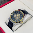AOKULASIC Skeleton Leather Automatic Watch