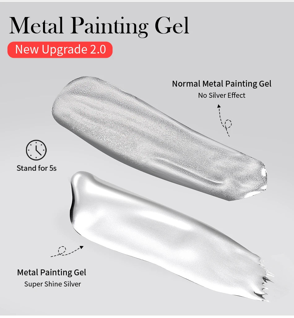 BORN PRETTY Silver Metal Effect