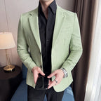 Bright Silk Grid Korean Dress Blazer