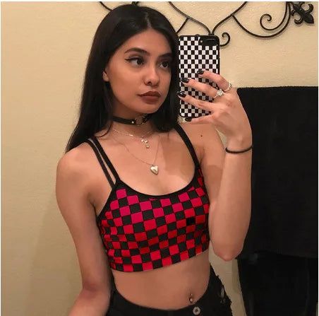 Plaid Halter Crop Top