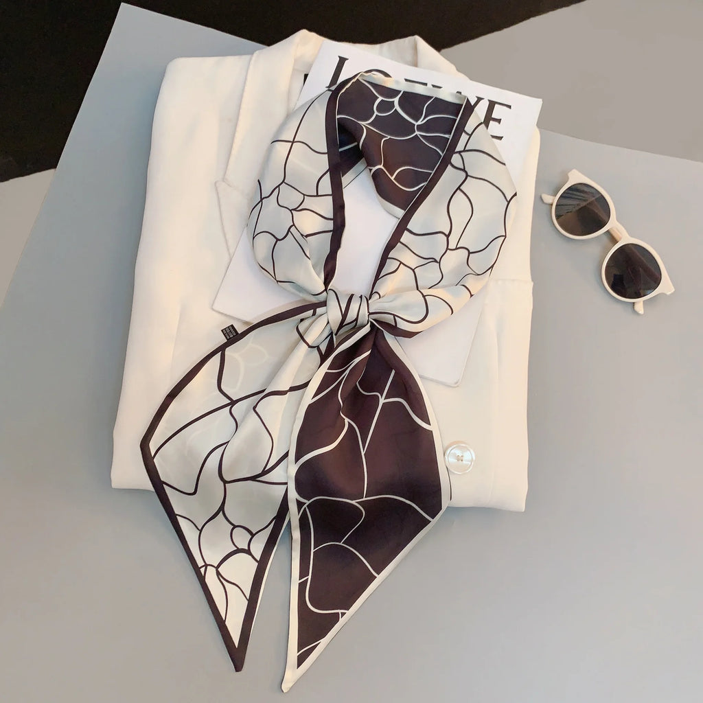 Horse Pattern Long Silk Scarf