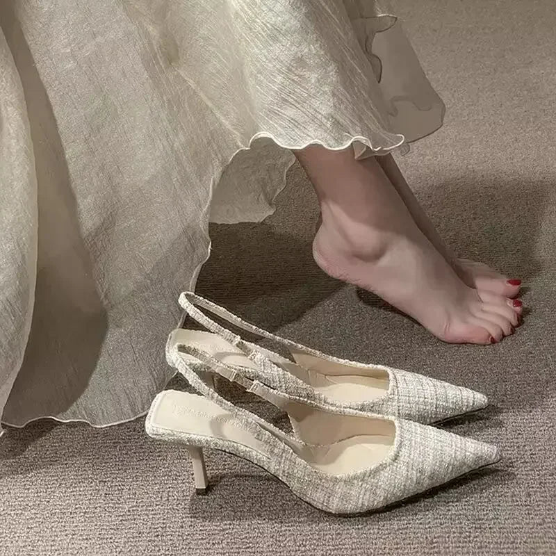 Elegant Gingham Strap Sandals