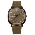 SYNOKE Square Leather Quartz Watch