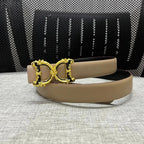 Thin leather fashion belt