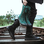 YBQJOO Canvas High-Top Ankle Boots