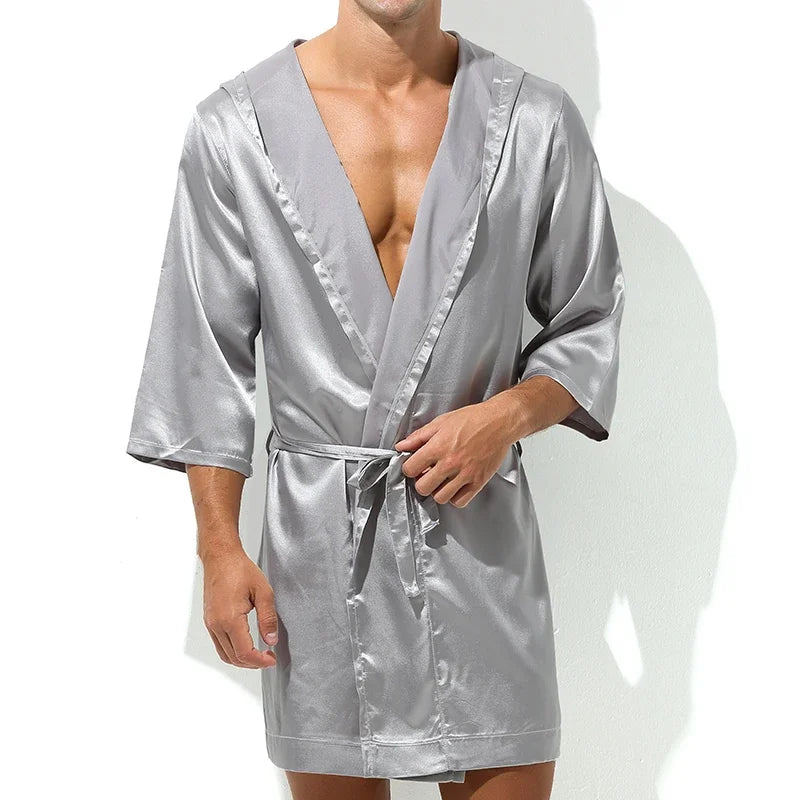 Summer Short Sleeve Homewear Bathrobe