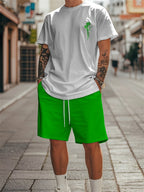 Logo Print Loose Shorts Set