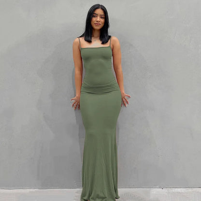 Spaghetti Strap Bodycon Maxi Dress