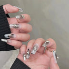 Gradient Wearing Fake Nails Long