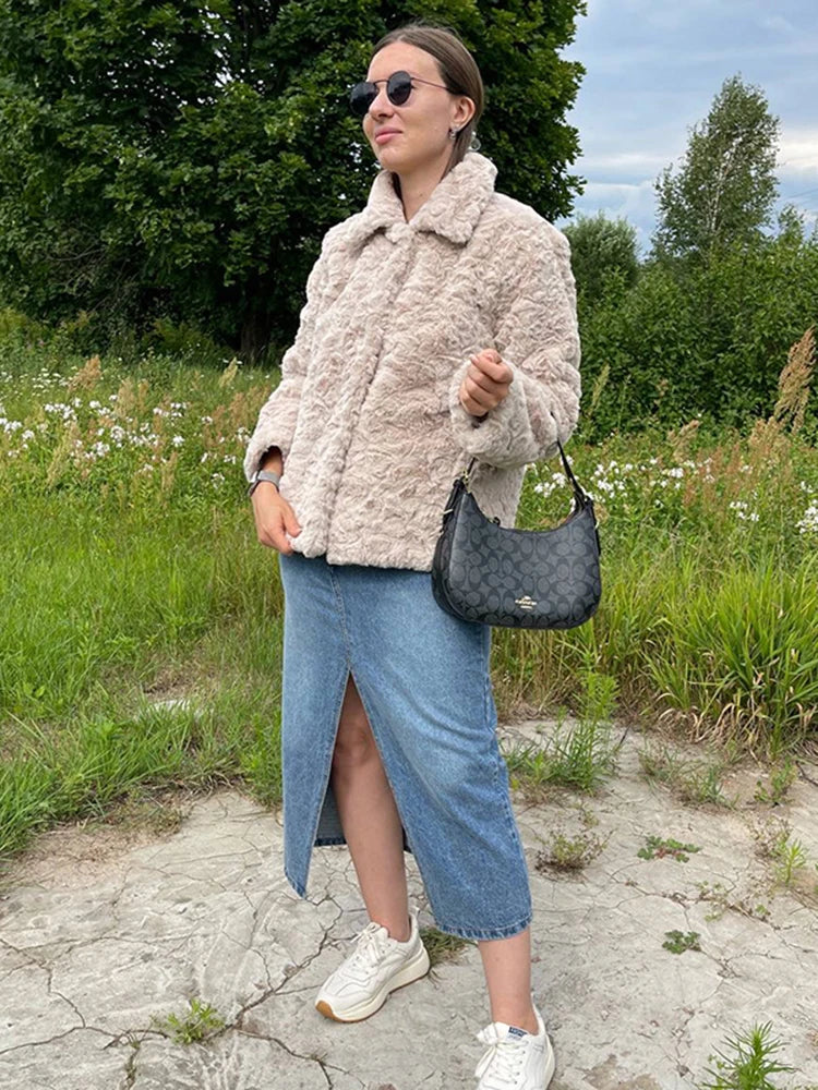 Women's Plush Faux Fur Jacket