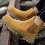 Yellow Slip-On Steel-Toe Boots