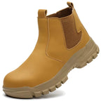 Yellow Slip-On Steel-Toe Boots