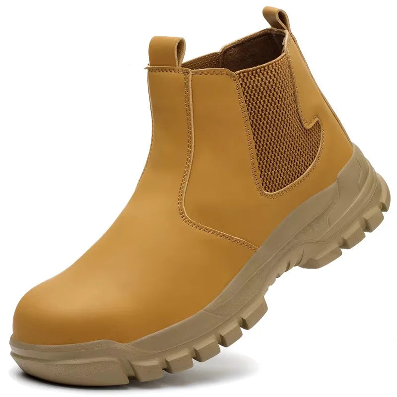 Yellow Slip-On Steel-Toe Boots