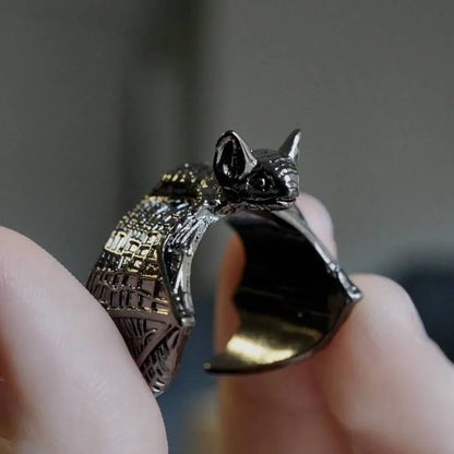 Adjustable Winged Bat Ring
