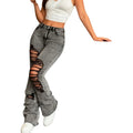 Y2K Ripped Slim-Fit Denim Jeans