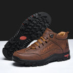 High-Top Round-Toe Lace-Up Boots