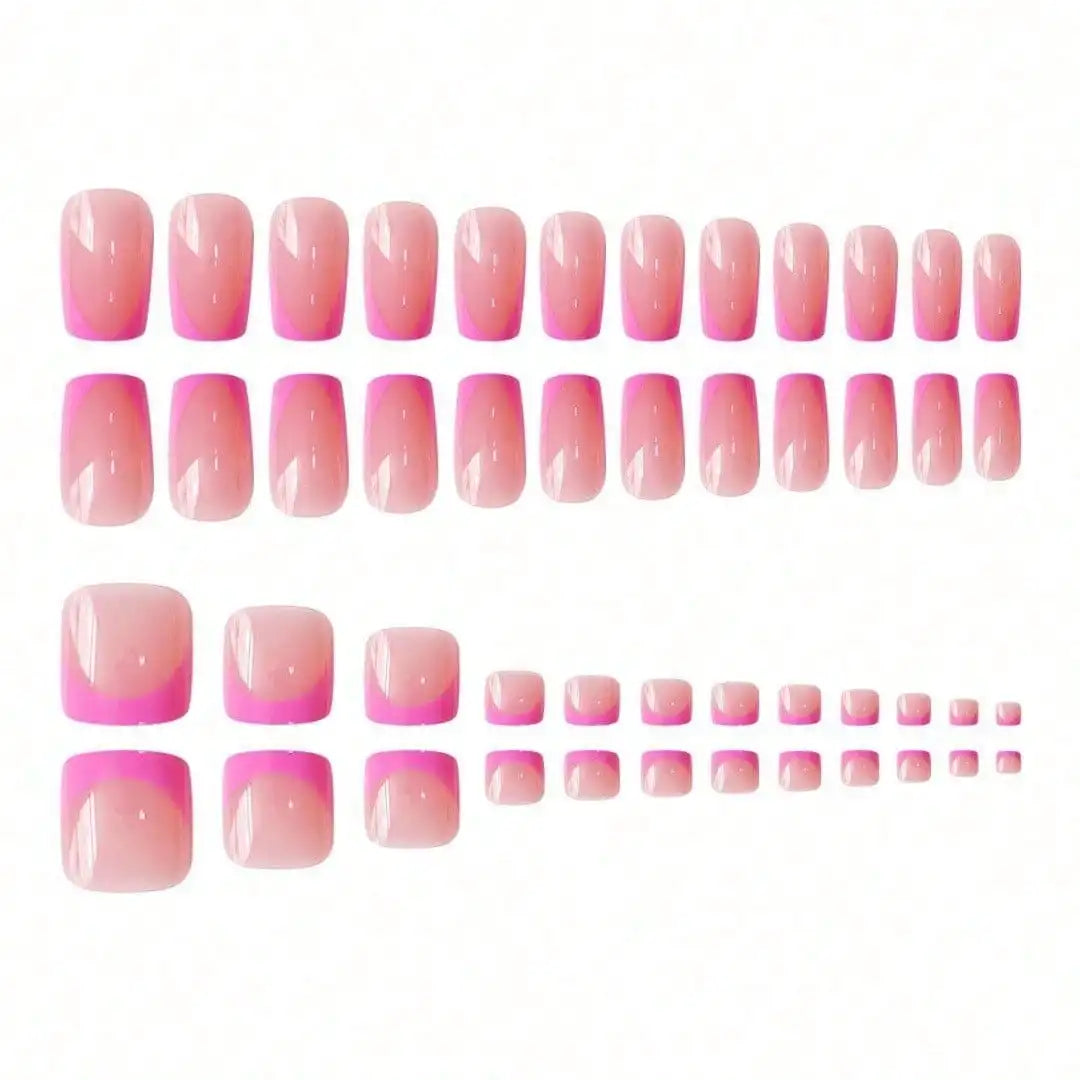 French Pink Square Press Nails