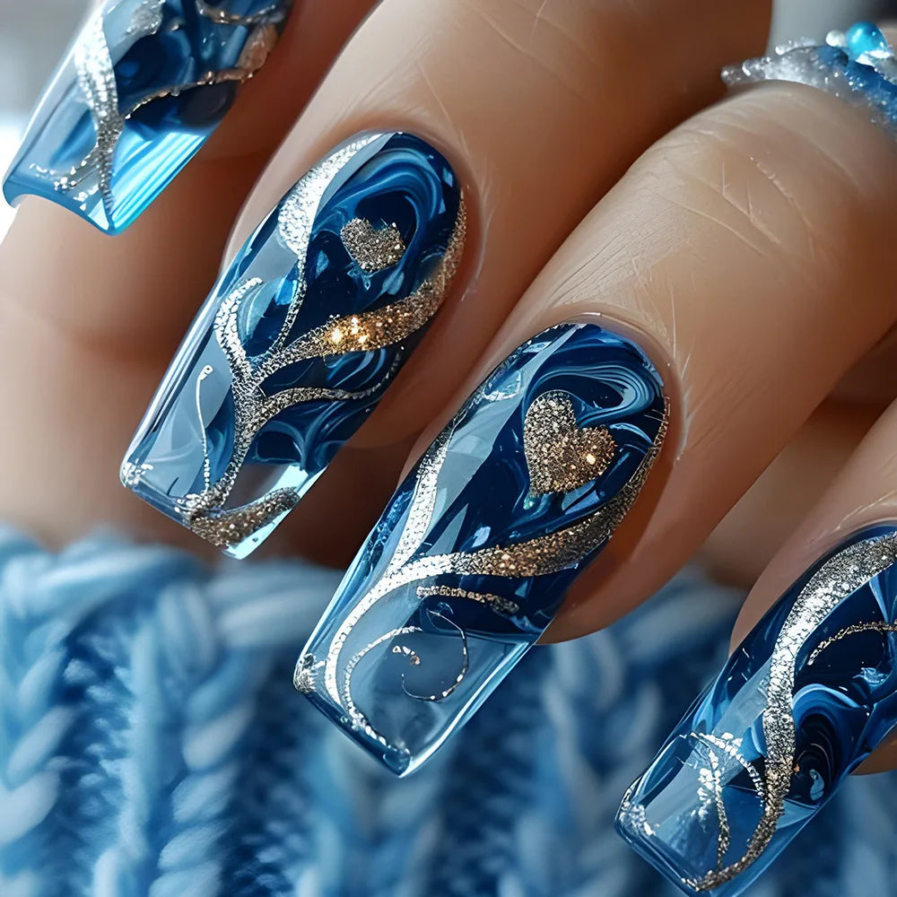 set Medium long fake nails