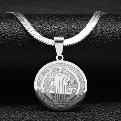 Saint benedict pendant necklace