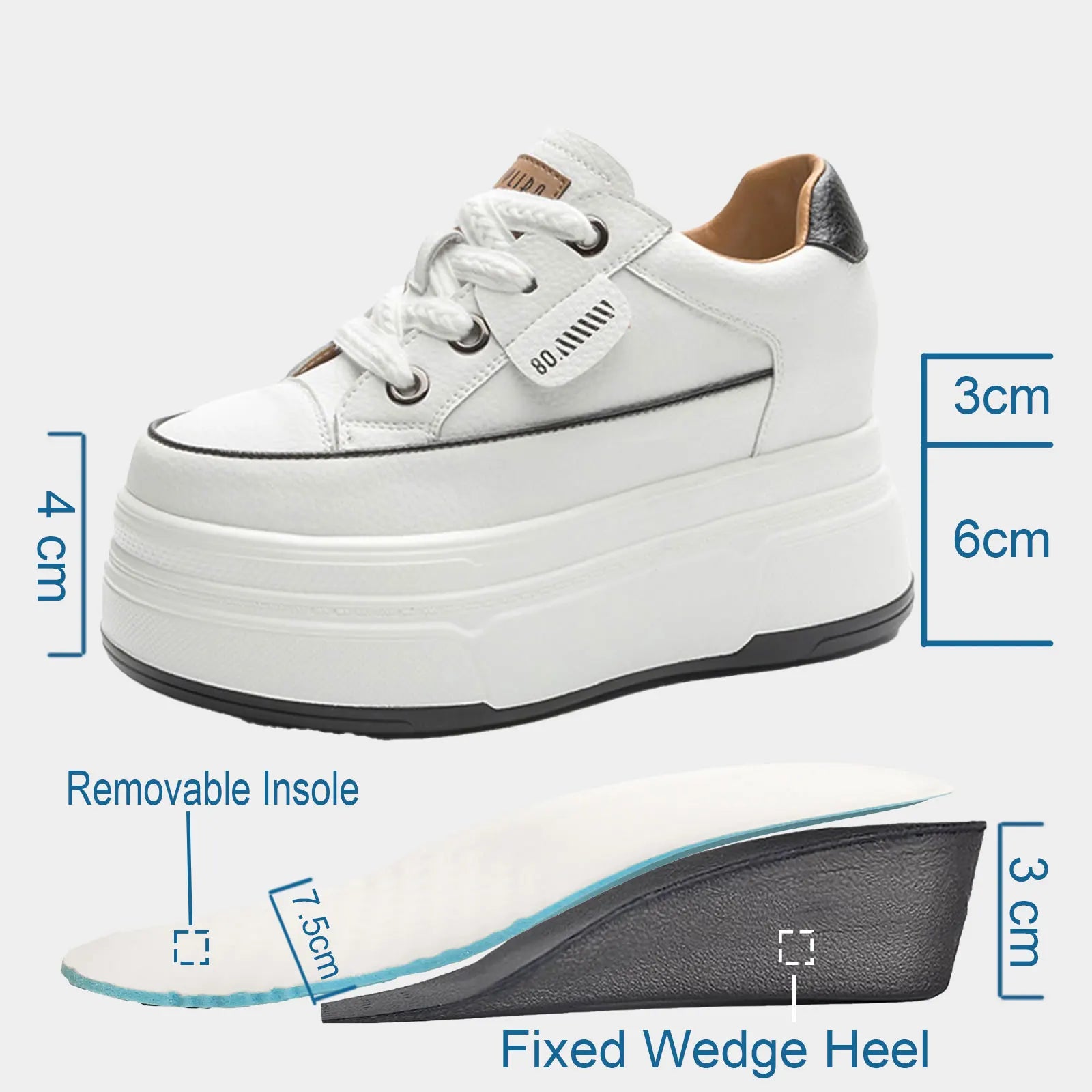 Fujin Women’s 9cm Platform Wedge Sneakers