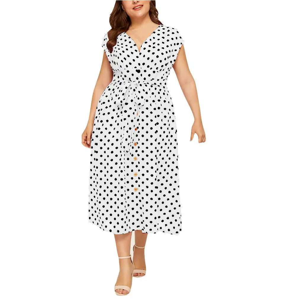 Plus Size Polka Dot Summer Dress