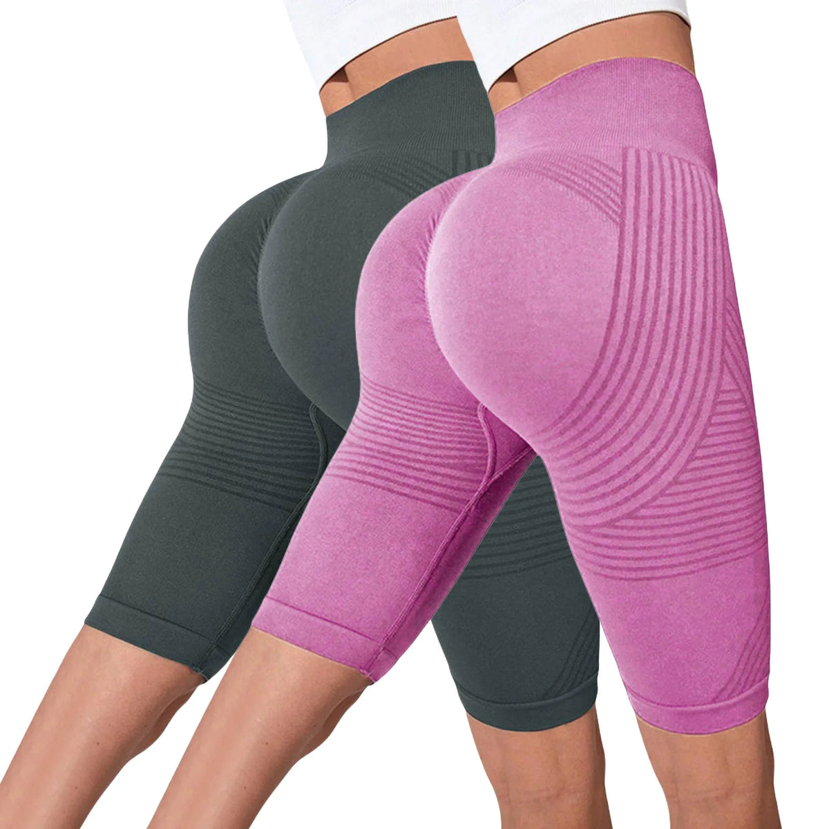 Seamless Hip-Lifting Yoga Shorts 2-Pack