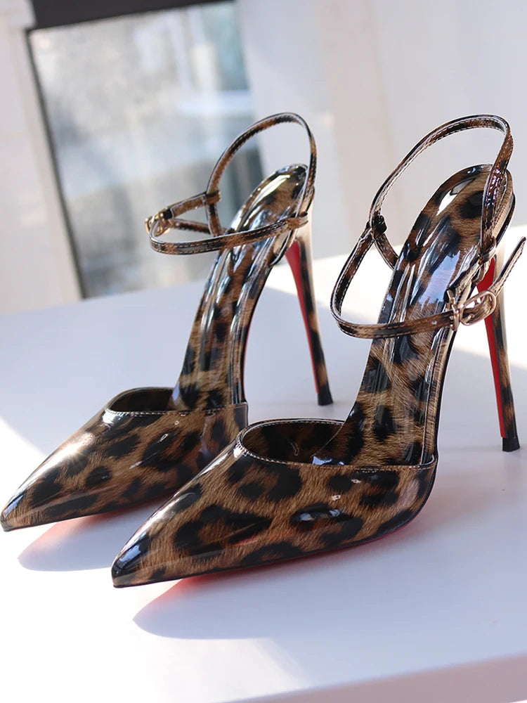 Leopard Print Buckle Sandals