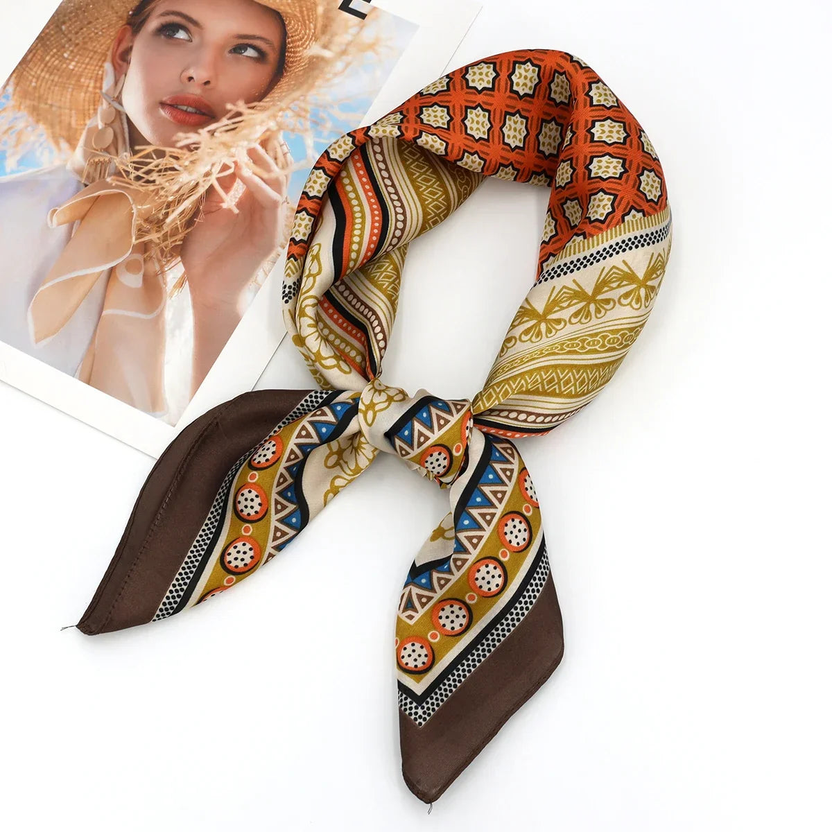Luxury Print Silk Square Scarf