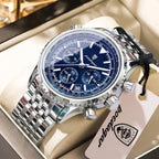 POEDAGAR Business Blue Steel Watch