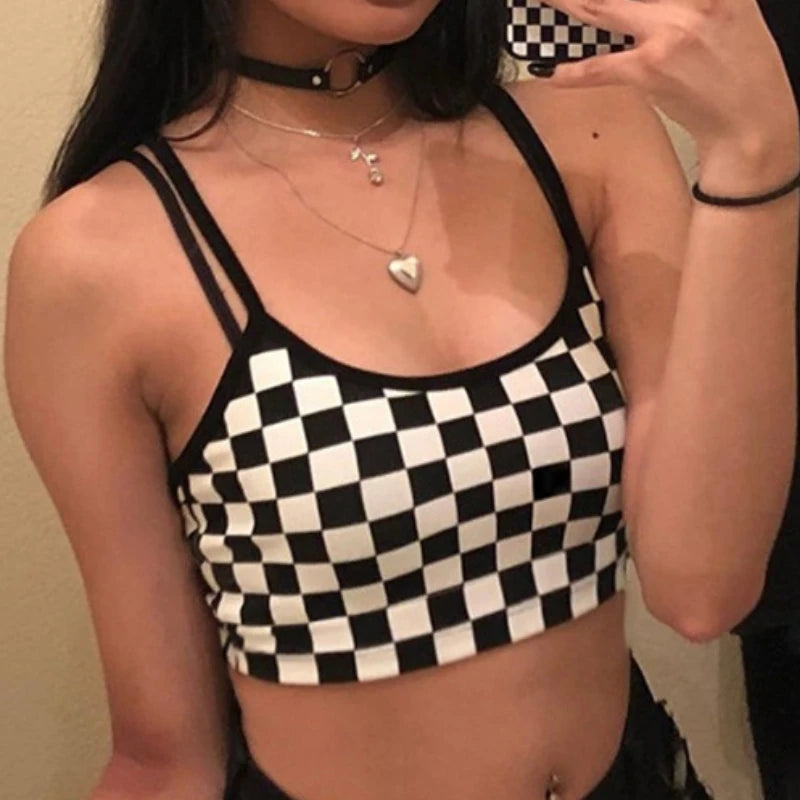 Plaid Halter Crop Top