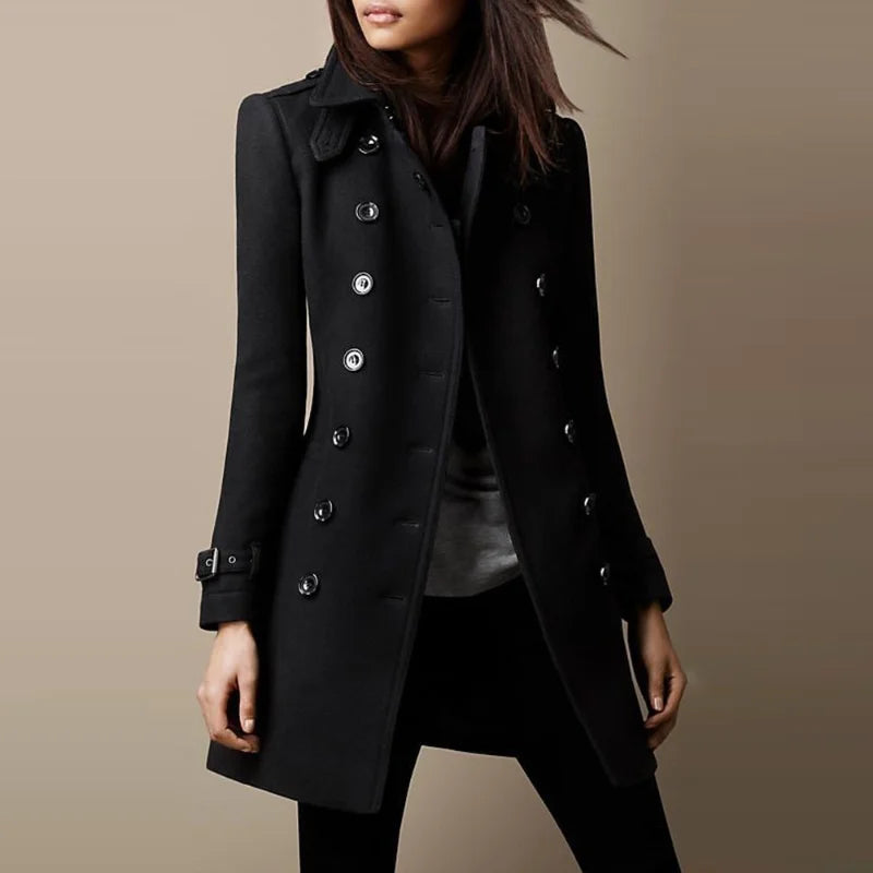 Women’s Double-Breasted Wool Overcoat